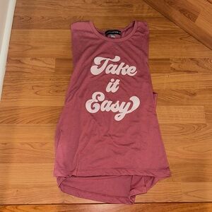 Vici Collection Lulusimon Studio. Take it Easy graphic muscle tank